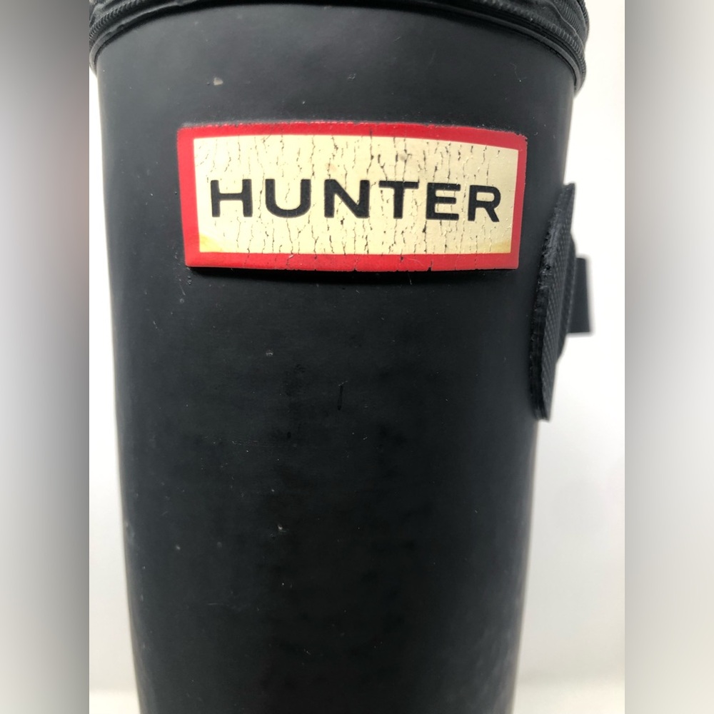 Hunter Women Rain Black Tall Boots Size 6-7 - Picture 6 of 10